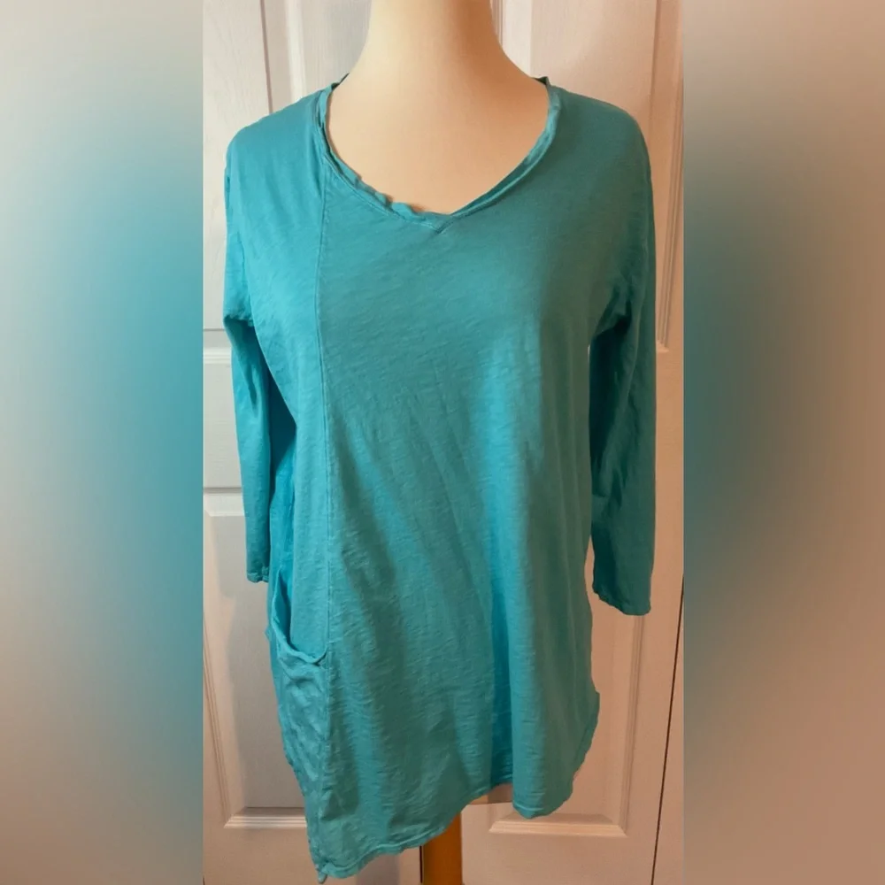 Fresh Produce Aquarium Blue Cotton Top With‎ Pocket Size Medium